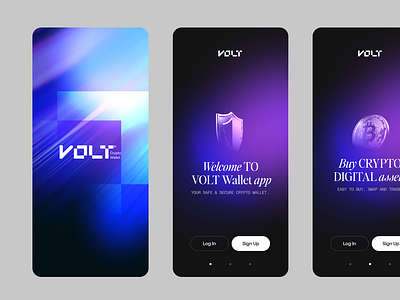Volt - Crypto wallet onboarding app branding crypto design typography ui ux wallet