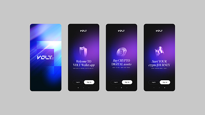 Volt - Crypto wallet onboarding app branding crypto design typography ui ux wallet