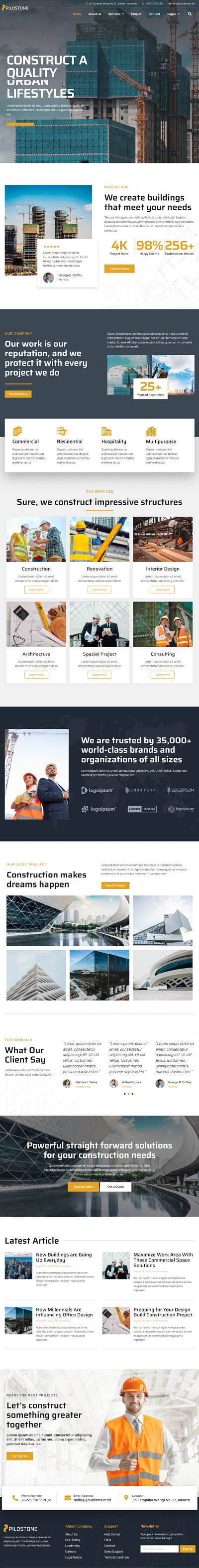 Contractor Website Concept 2 branding design graphic design ui ux website wordpress