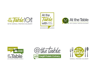 At the Table branding options branding chef cuisine culinary eating food logo protein table