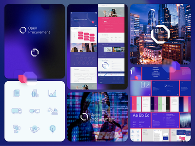 Open Procurement - Brand and UX/UI Design brand board brand guidelines brand identity branding design design system designer digital design graphic design illustration illustrator logo procurement ui uxui design vector