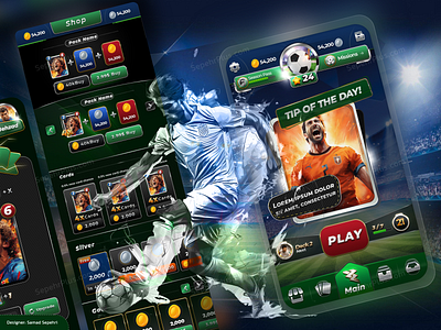UI / UX Football Game 3d app branding design game graphic design illustration mobile product design sa samad sepehri soccer ui uiux ux