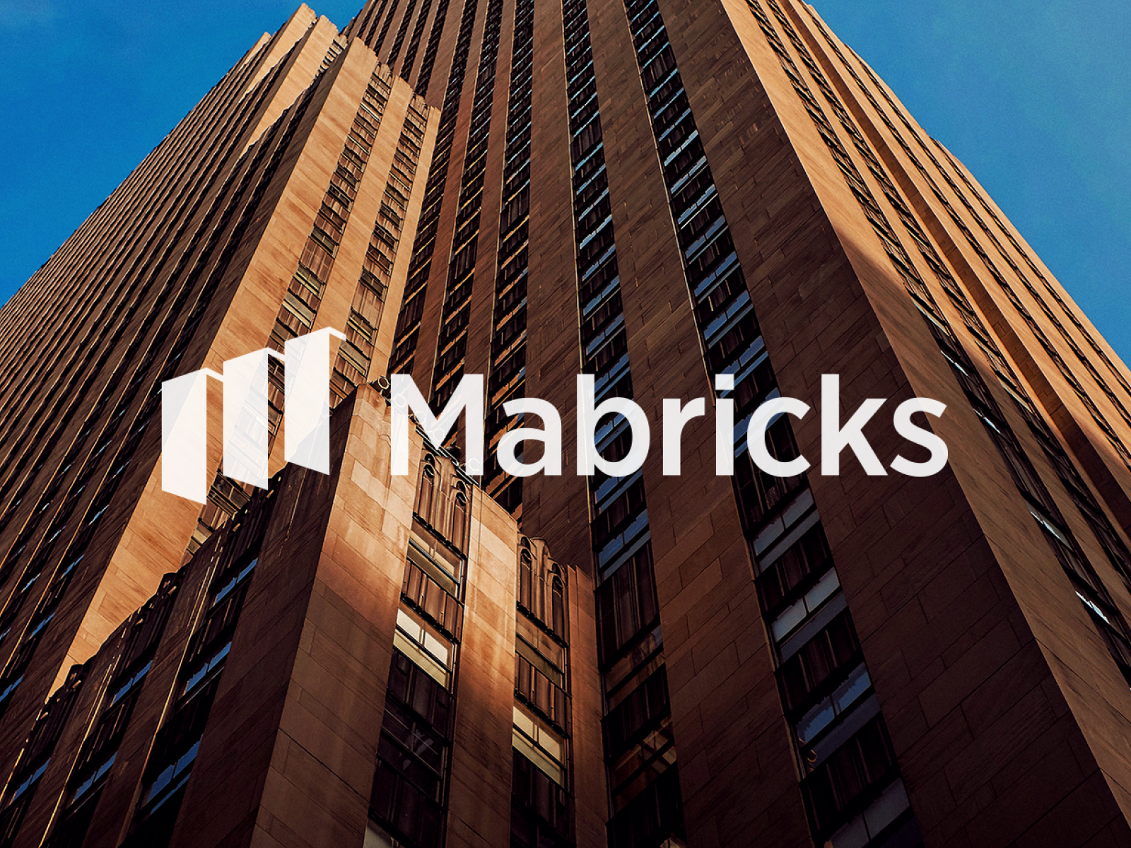 Mabricks bold branding building business logo color company graphic design home house lofo gor company logo logodesign logotype management manufacturer minimal orange simple symbol