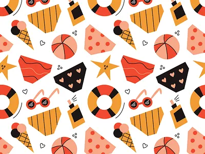 funky summer pattern flat flat illustration packaging pattern pattern design seamless pattern surface pattern textile pattern vector vector illustration