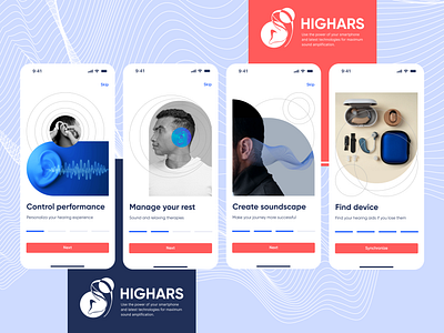 onboarding aids branding design digital ear health illustration launch logo onboarding sound tech ui ux web