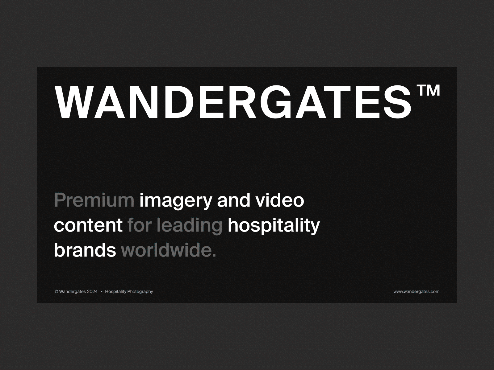 Wandergates — Company Deck about brand design brand identity branding company deck hospitality pdf photography portfolio presentation services studio
