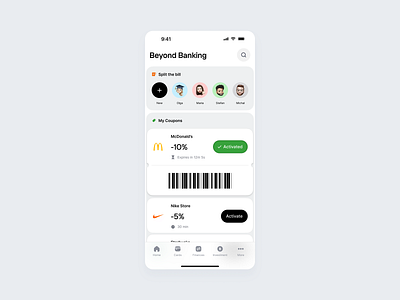 Beyond Banking banking ecommerce finances fintech light mobile ui