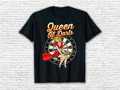 Trendy Darts Queen T-Shirt Design best t shirt bulk t shirt darts darts design des design fashion game girl girl design girlgamedesign girls vector graphic design motion graphics queen queen darts queendesign tshirtdesign typography vector