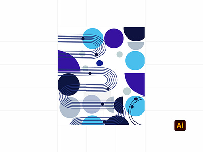 Modern Geometric Design With Circles and Lines 🎊 3d adobe illustrator branding design geomatric geomatric pattren graphic graphic design logo ui ux
