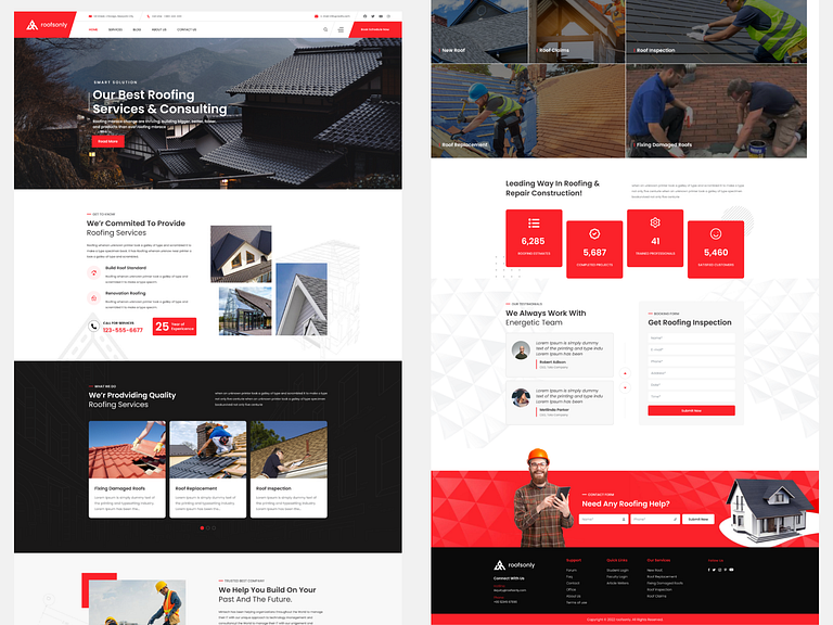 Example of Website Design For Roofing Contractors