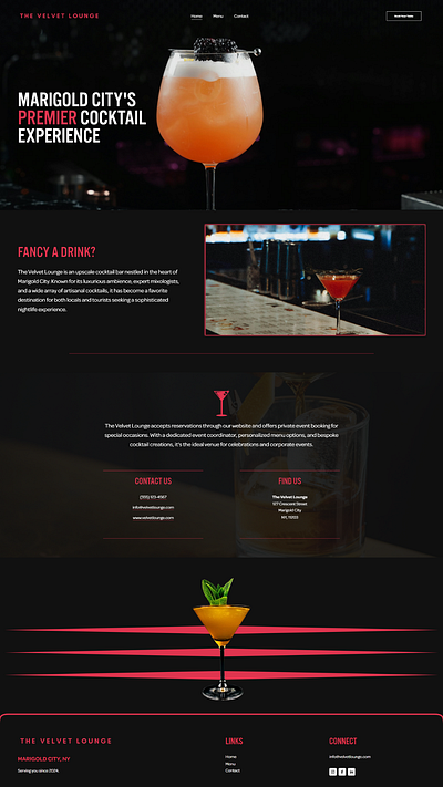 Cocktail Bar Squarespace Website business design squarespace web web design web development website