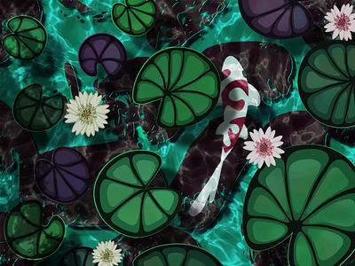 Fishy animation fish green illustration koi fish lilypads motion design motion graphics