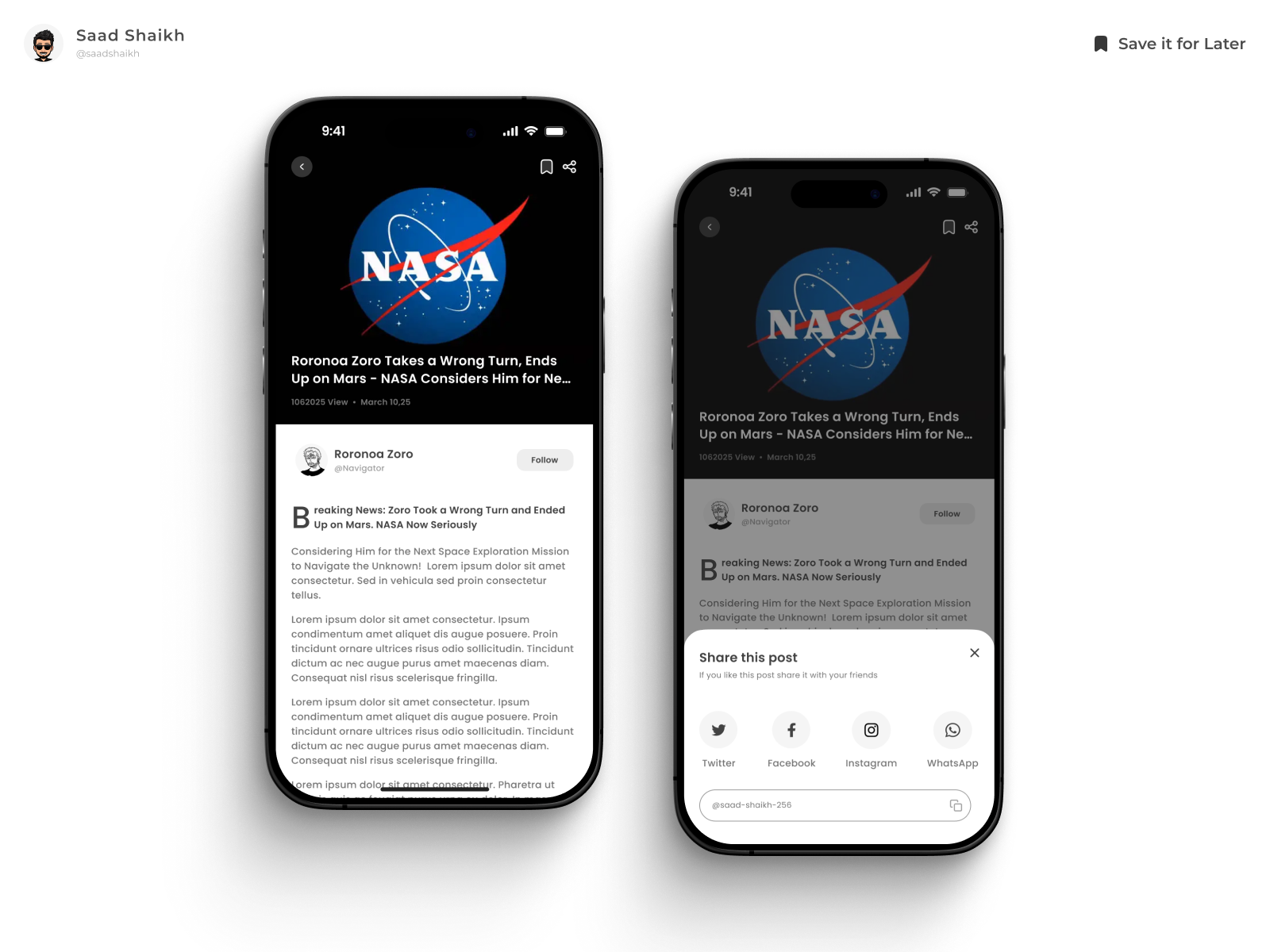 News App ✨ app app design clean design figma figma design minimal mobile mobile app news professional share share ui social share social share ui ui ui design website