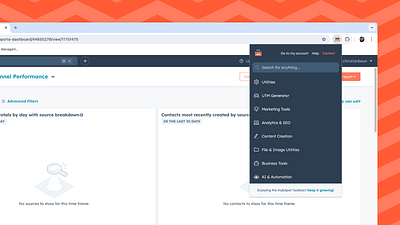Chrome Extension - HubSpot Toolbox branding chrome ui web