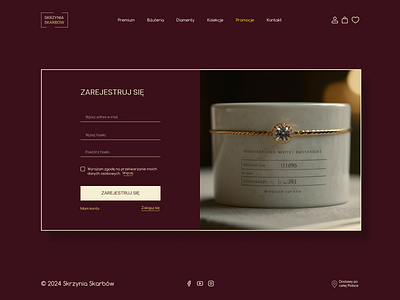 Registration form for the jewelry website jewelry registration form ui ux web design website