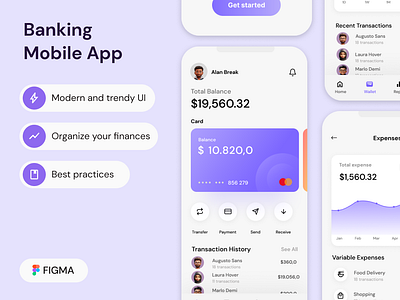 Bank - Finance app app app design bank bank app finance finance app mobile mobile design prototype ui design ux design uxui wireframe