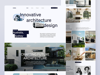 Archino - Architecture Landing Page archi architect architecture company website creative design designer exterior design house interior design landing page minimalist ui uiux user experience user interface ux web web design website