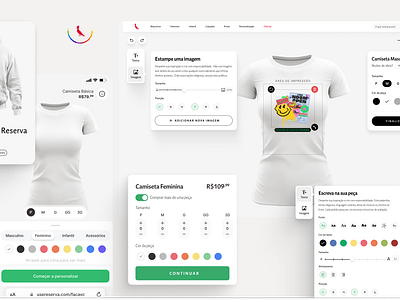 Faça.vc Reserva | UI Design app brazil card custom customize design e commerce ecom ecommerce pattern personalize t shirt tshirt ui ux