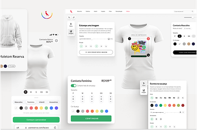 Faça.vc Reserva | UI Design app brazil card custom customize design e commerce ecom ecommerce pattern personalize t shirt tshirt ui ux