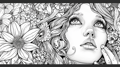 Aesthetic Coloring Pages - Beautiful Girl Coloring aesthetic coloring aesthetic coloring pages color sheet coloring page girl coloring pages imagella