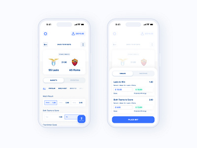 Sports Betting App - Bet Slip betting design football interface ios iosapp layout minimal mobile sports sportsbetting ui ux