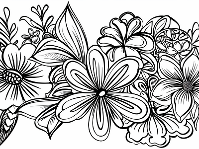 Basic Coloring Page: Floral Coloring basic coloring page blossom coloring page floral coloring page image subscription imagella
