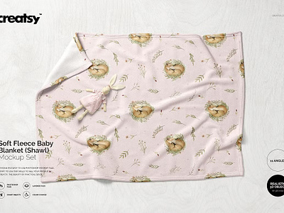 Fleece Baby Blanket (Shawl) Mockup creatsy customizable design etsy mockup frame online personalized printed shop sublimated sublimation