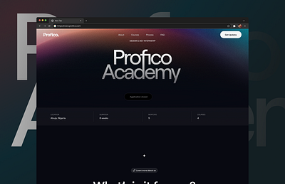 Replicated Profico Academy Website design product design ui web design website