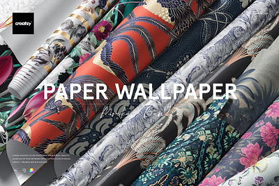 Paper Wallpaper Mockup Bundle custom designed pattern patterns personalized printed surface wallpapers