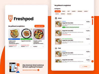 „Freshpod” - touchscreen app app design food touchscreen ui ux uxui vending machine