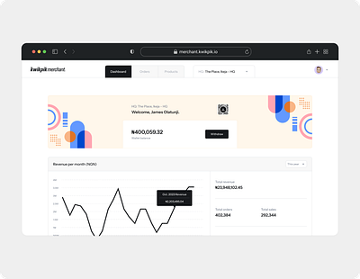 Merchant dashboard design ui ux