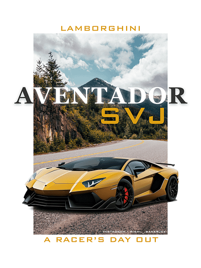 Lamborghini Aventador SVJ - A Racer's Day Out car design graphic design illustration poster