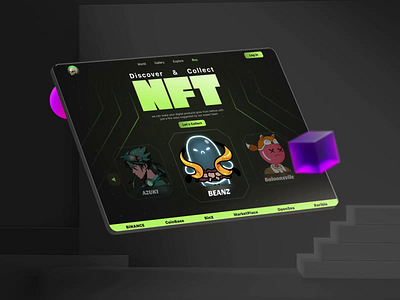 NFT Landing Page 🎨 app branding design graphic design illustration logo typography ui ux vector