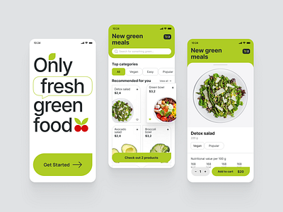 Fresh Food Delivery App app branding delivery design food graphic design healthy food ui ux vector