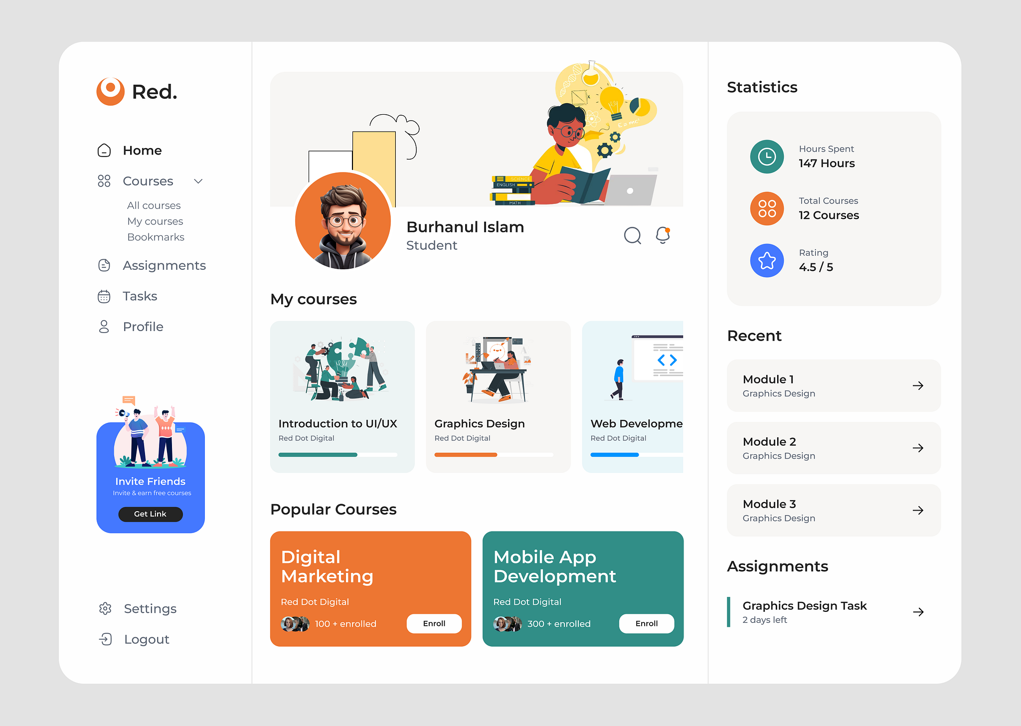 Online Learning App / Edtech App by Burhanul Islam on Dribbble