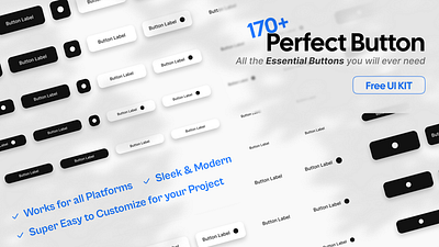 170+ Pixel Perfect Buttons | Free UI Kit for Figma button ui kit design resource design system desktop ui kit figma community figma ui kit free ui kit mobile ui kit ui kit ui resource ui ux design web ui kit