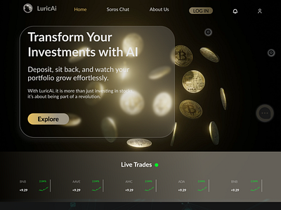 Luric Ai animation dashboard design graphic design homepage qclay ui