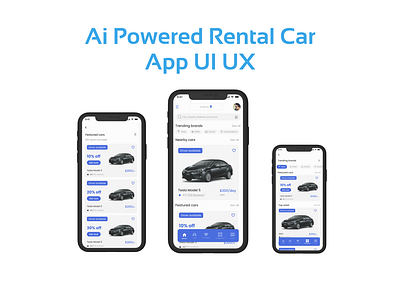 Ai Powered Rental Car App UI UX ai app ui ai app ux ai as a service ui ai models ui ai rental ui ai rental ux ai solutions ui artificial intelligence ui interactive design ui modern design ui modern design ux rent ai ui tech innovation ux ui user friendly app ui