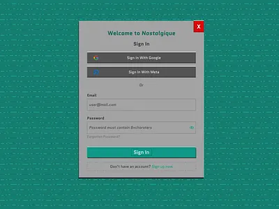 Retro Form cyan form gray shadows sign in form ui ui design