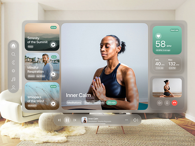 HealMood • Vision OS App concept apple calm heal healmood heartrate meditation mindfullness mood relax vision os vision os app xr xr design