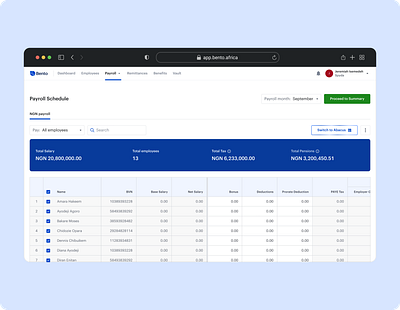 Payroll page design design ui ux