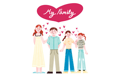 My Family art artwork clothes design family father illust illustration ipad lettering love mother pattern photoshop ponytail sisters texture tweetyheather
