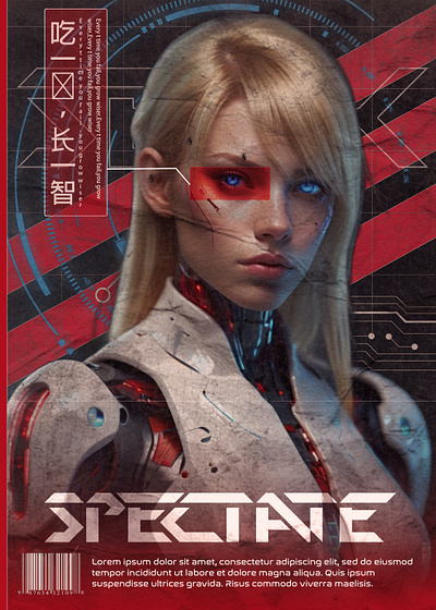 Retro Futuristic Poster adobe cyborg futuristic graphic design photoshop poster retro ui