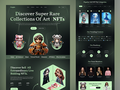 NFT Landing Page or Website design figma lan landing page nft ui uiux web web design website