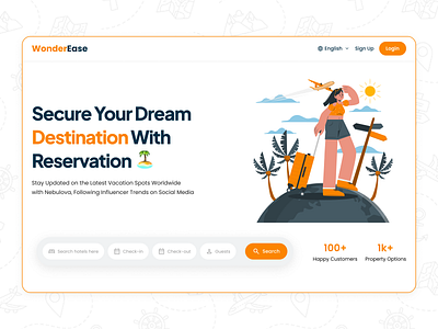 Travel Web App - Hero Section Design app design booking.com branding design design inspiration hero section hotel booking product design tourism tourist site travel travel app travel booking travel ui ui ui design ui ux ux design web design web designer