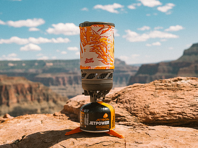 Jetboil and Bound for Nowhere Collaboration art bound for nowhere high sierra trail hiker hiking illustration jetboil orange outdoors process procreate red texture yellow