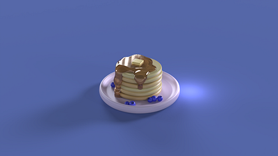 Blooberry Pancake Stack 3d graphic design