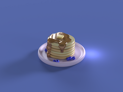 Blooberry Pancake Stack 3d graphic design