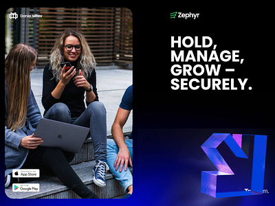 Zephyr | Branding elements app bitcoin branding crypto cryptocurrency dashboard design etherium finance fintech innovation technology web3