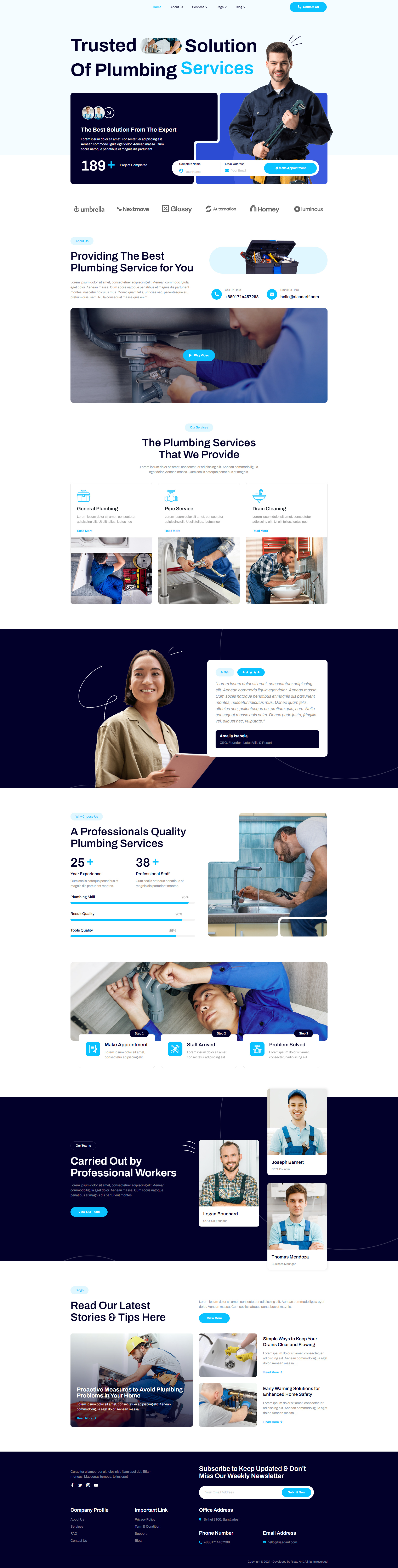 Plumbing Services Website Design | WordPress construction website design handyman website home repair website homepage landing page plumber website plumbing website renovation website ui ux user interface web web app web design web development webdesign website website design wordpress wordpress design
